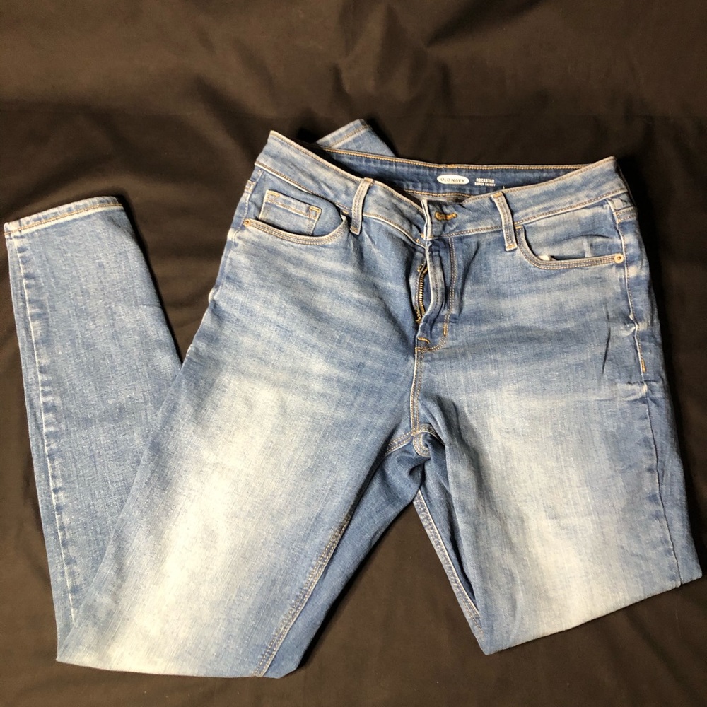 Light wash rockstar super skinny jeans